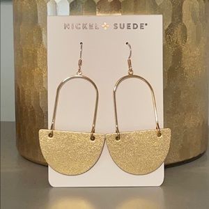 New!  Nickel & Suede Gold Satin Isla Earrings